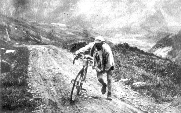 Lucien Buysse on the Tourmalet in the 1926 Tour de France